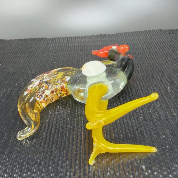 Vintage Italian Art Glass Rooster Chicken Bird Blown Glass Small Figurine Italy - Picture 4 of 11